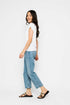 Daisy-Textured Rib Roll Cuff Tee
